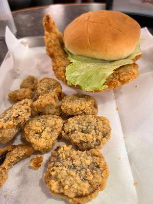 Great portobello mushrooms, with a fanatic Breaded Tenderloin