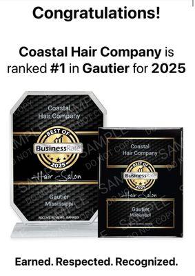 We are the number one hair salon in gautier for 2025 !!