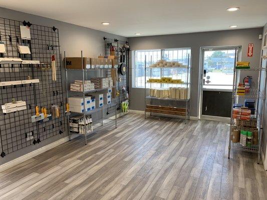 We carry texture, compound, tools, screws, insulation, and other accessories. We have all of the resources for your next project!