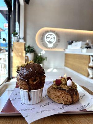 Dubai chocolate cruffin, Dubai chocolate cream puff