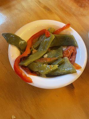 Cactus with red peppers and onions
