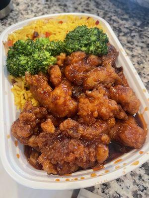 Orange chicken with Pork Fried Rice