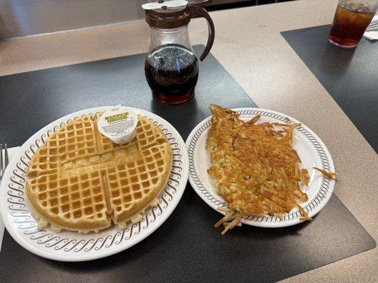 Waffle and hash browns