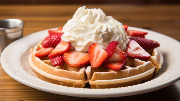 strawberry cream waffle
