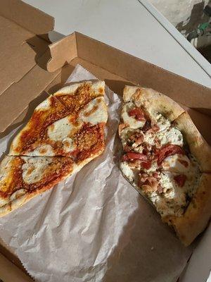 The Marinara Pizza (left)
The Bianca Pizza (right)