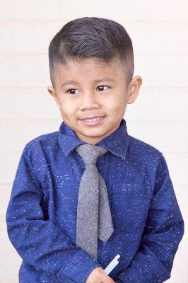 3 year old Ezekiel with a fresh fade from Albert.