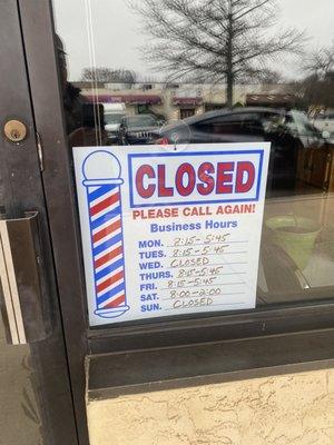 Great hours but call ahead