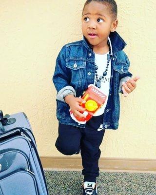 Ash is always on the move in his Denim Jacket and Nike Sweatpants from ashtonscorner.com