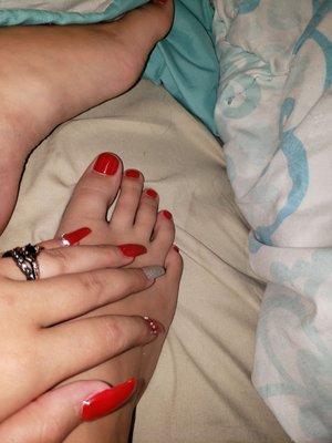 Got my nails and feet done by them. I don't remember who did them. But she did a good job. I like them.