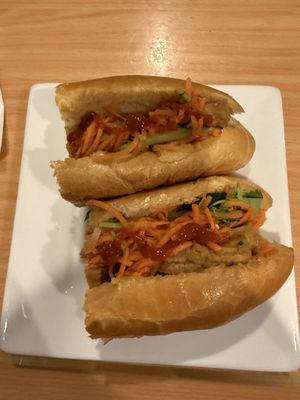 Tofu bánh mì with pickled veggies.