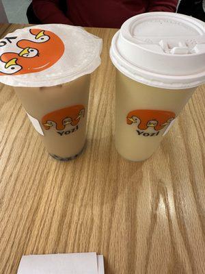 Milk tea and jasmine tea