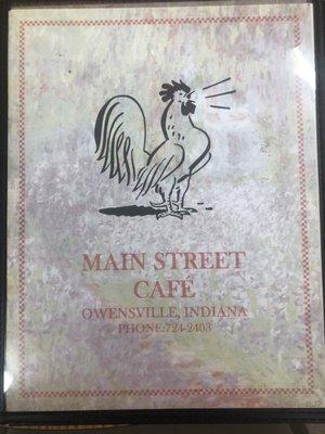 Main Street cafe menu