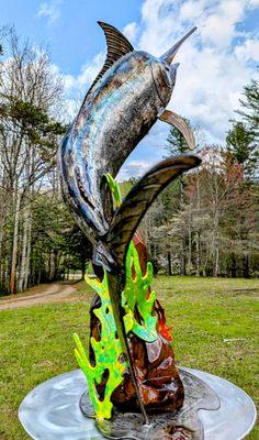 The best is called walk softly made of stainless and bronze mixed I'm James Williams the one who will design the bear for you or rainbow tro