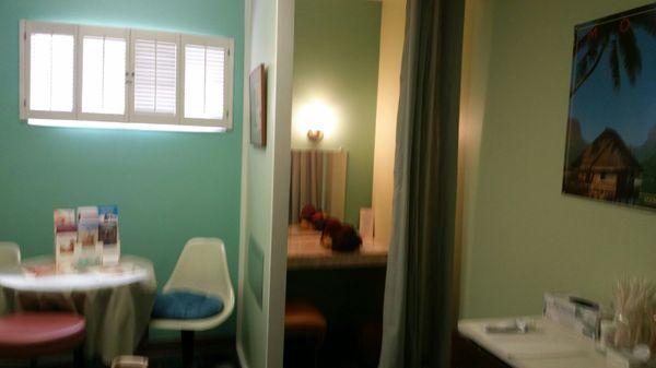 Changing room in the exam room! I can't believe no else does this. It's genius.