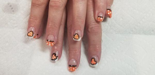 Cartoony fun fall nails