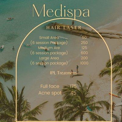 Hair Laser Price Menu