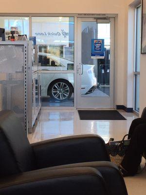 Interior of Lincoln customer waiting room.
