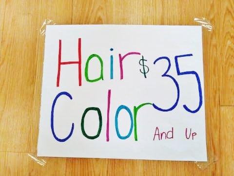 Hair Color Starts at $35 and up.
