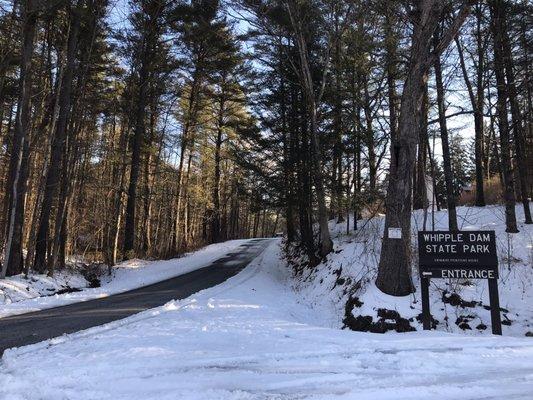 Entrance road in the winter