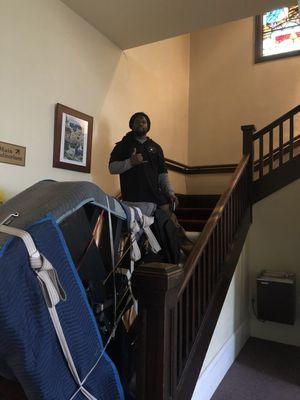 Matteo and myself headed upstairs with two tight turns