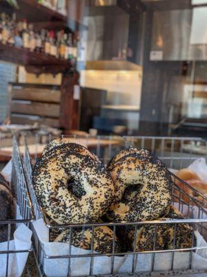 Black sesame bagels