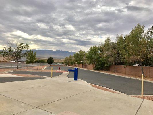 Parking lot and water fountains @ Pulsipher Park - 10/19/17