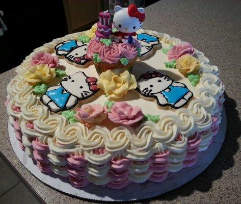 Hello Kitty Cake for my daughter. She loves it. the decorations and cake are so tasty. No yucky Fondant here :) Thank you Chef Juan