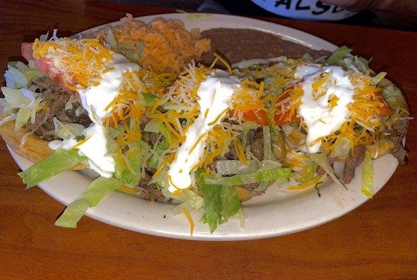 Steak Sope w/ rice and beans .