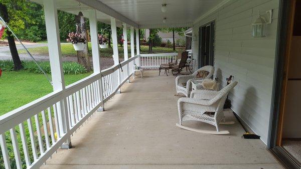 Large gated porch to hang out on