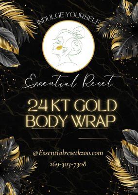 24kt gold body wrap at Essential Reset