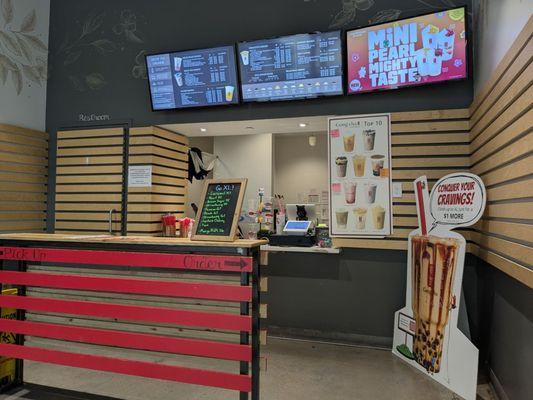 Inside of Gong Cha and menu