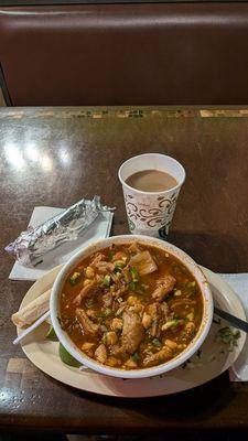 This is my every Saturday breakfast for champions. Menudo
