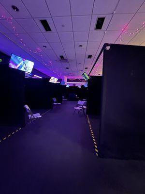 Game area behind where you enter/meet.