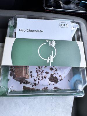 Taro Chocolate cake. Loved the cake was not dry and it was flavorful. Freshly made and not frozen like other places.