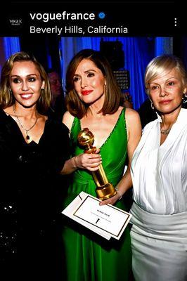 Miley Cyrus, Rose Byrne, Pamela Anderson at the Golden Globes Awards (Vogue) - 1/13/2026