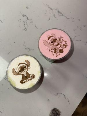 Banana and strawberry matcha