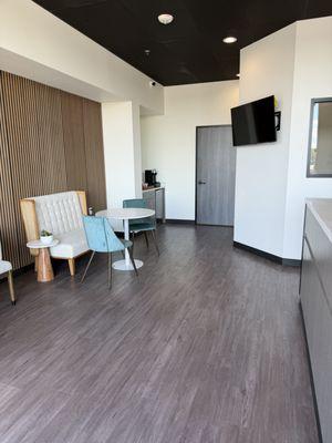 Breathe easy! Our spacious and modern waiting room is designed to feel more like a lounge than a dental office.