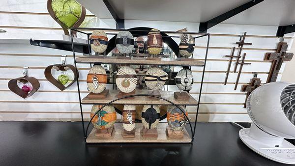 Beautifully leather wrapped beach stones! Great gift idea!