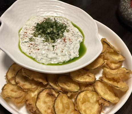 Zucchini chips with house made tsatziki