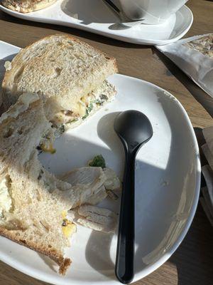 Chicken Santa Fe on sourdough bread it was delicious