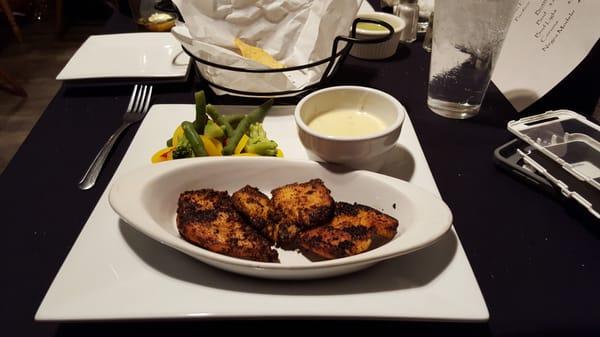 Blackened chicken/heavenly blue cheese sauce! This is a must try! I want to try other things but this was so amazing I'm not sure I can.