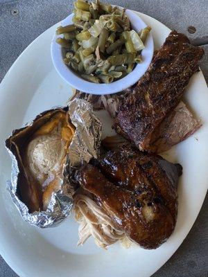 The Combo with green beans and sweet potato