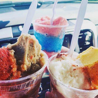 -Watermelon, and Blue Bomb -Root Beer, Cherry, and Loco Lime -Margarita, and Mango