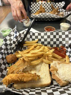 The three piece catfish meal.