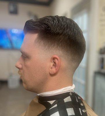 Mid fade with kneck shave