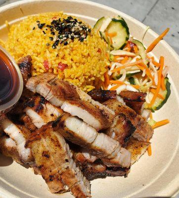 Grilled pork belly plate