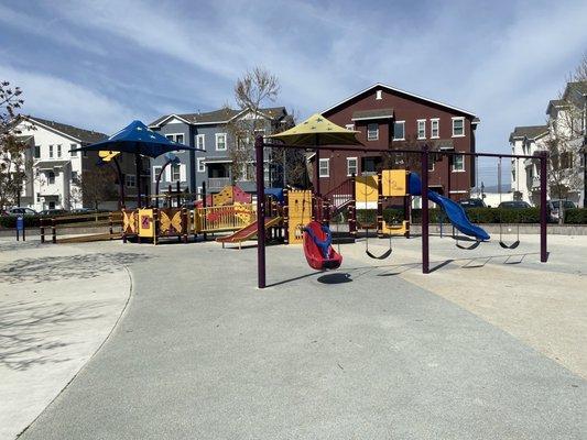 Nice playground area with well kept structures and lots of variety for little ones.