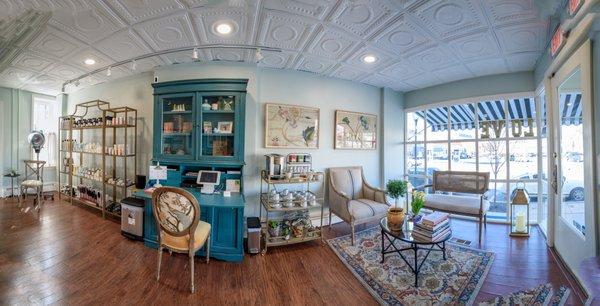 intimate and cozy salon interior