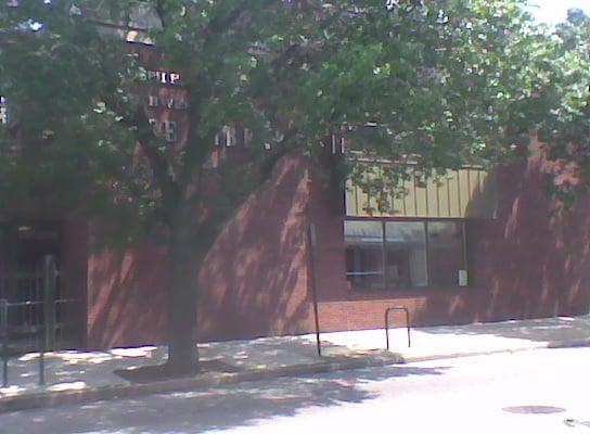 side view of the library (from Greene St)