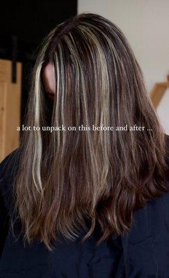 Several days after Jeff attempted to "balayage" my hair. I drove down to Kansas City to have it fixed professionally.